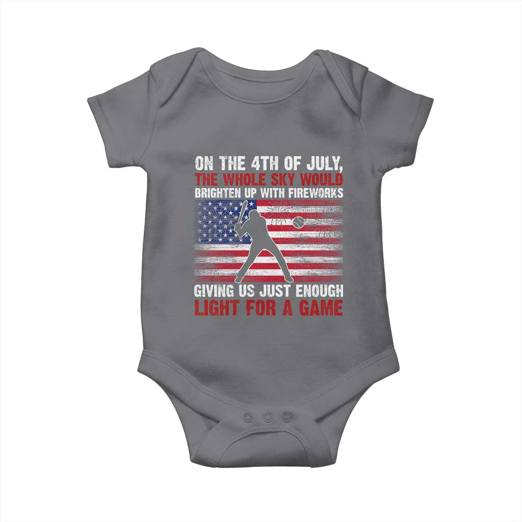 Funny 4th Of July Baseball Baby Onesie The Whole Sky Would Brighten Up With Fireworks American Flag - Wonder Print Shop