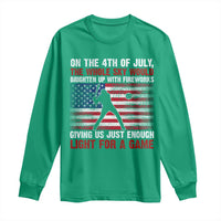 Funny 4th Of July Baseball Long Sleeve Shirt The Whole Sky Would Brighten Up With Fireworks American Flag - Wonder Print Shop