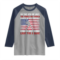 Funny 4th Of July Baseball Raglan Shirt The Whole Sky Would Brighten Up With Fireworks American Flag - Wonder Print Shop