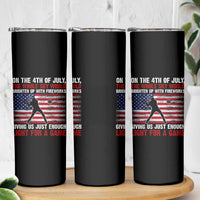Funny 4th Of July Baseball Skinny Tumbler The Whole Sky Would Brighten Up With Fireworks American Flag - Wonder Print Shop