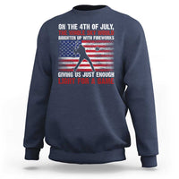 Funny 4th Of July Baseball Sweatshirt The Whole Sky Would Brighten Up With Fireworks American Flag - Wonder Print Shop