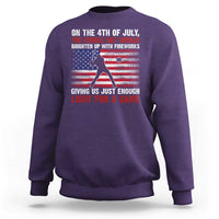 Funny 4th Of July Baseball Sweatshirt The Whole Sky Would Brighten Up With Fireworks American Flag - Wonder Print Shop