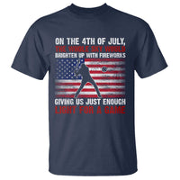 Funny 4th Of July Baseball T Shirt The Whole Sky Would Brighten Up With Fireworks American Flag - Wonder Print Shop