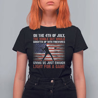 Funny 4th Of July Baseball T Shirt For Women The Whole Sky Would Brighten Up With Fireworks American Flag - Wonder Print Shop