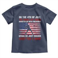 Funny 4th Of July Baseball Toddler T Shirt The Whole Sky Would Brighten Up With Fireworks American Flag - Wonder Print Shop