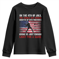Funny 4th Of July Baseball Youth Sweatshirt The Whole Sky Would Brighten Up With Fireworks American Flag - Wonder Print Shop