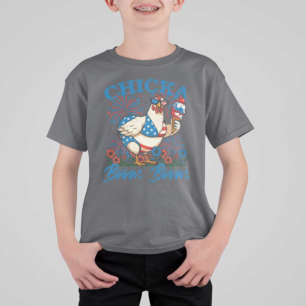 Funny Chicka Boom Boom 4th Of July T Shirt For Kid Patriotic Farmers Chicken Lover - Wonder Print Shop