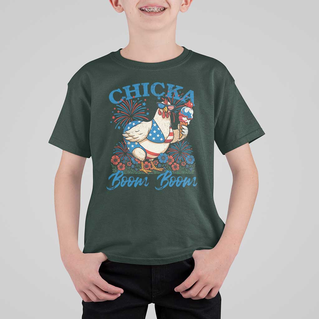 Funny Chicka Boom Boom 4th Of July T Shirt For Kid Patriotic Farmers Chicken Lover - Wonder Print Shop