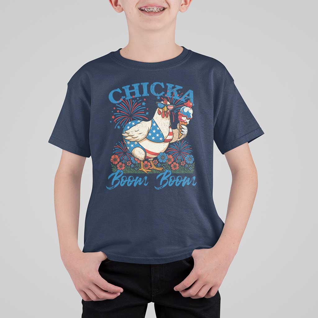 Funny Chicka Boom Boom 4th Of July T Shirt For Kid Patriotic Farmers Chicken Lover - Wonder Print Shop