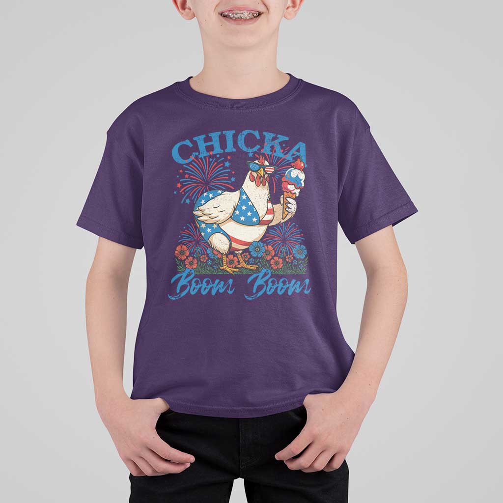 Funny Chicka Boom Boom 4th Of July T Shirt For Kid Patriotic Farmers Chicken Lover - Wonder Print Shop