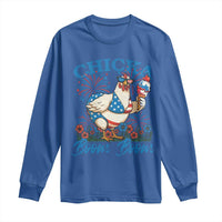 Funny Chicka Boom Boom 4th Of July Long Sleeve Shirt Patriotic Farmers Chicken Lover - Wonder Print Shop