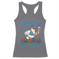 Funny Chicka Boom Boom 4th Of July Racerback Tank Top Patriotic Farmers Chicken Lover - Wonder Print Shop