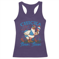 Funny Chicka Boom Boom 4th Of July Racerback Tank Top Patriotic Farmers Chicken Lover - Wonder Print Shop