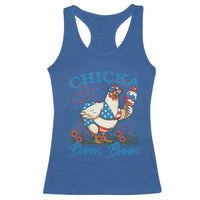 Funny Chicka Boom Boom 4th Of July Racerback Tank Top Patriotic Farmers Chicken Lover - Wonder Print Shop