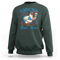Funny Chicka Boom Boom 4th Of July Sweatshirt Patriotic Farmers Chicken Lover - Wonder Print Shop