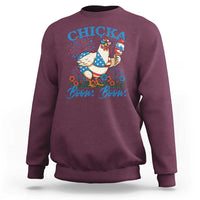 Funny Chicka Boom Boom 4th Of July Sweatshirt Patriotic Farmers Chicken Lover - Wonder Print Shop