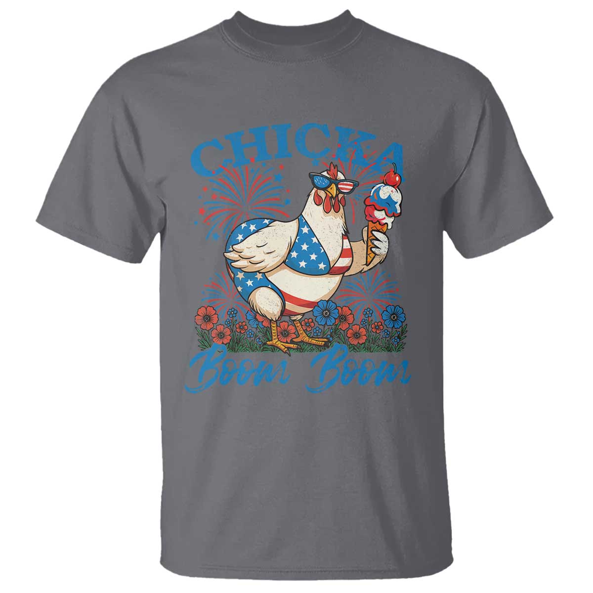 Funny Chicka Boom Boom 4th Of July T Shirt Patriotic Farmers Chicken Lover - Wonder Print Shop