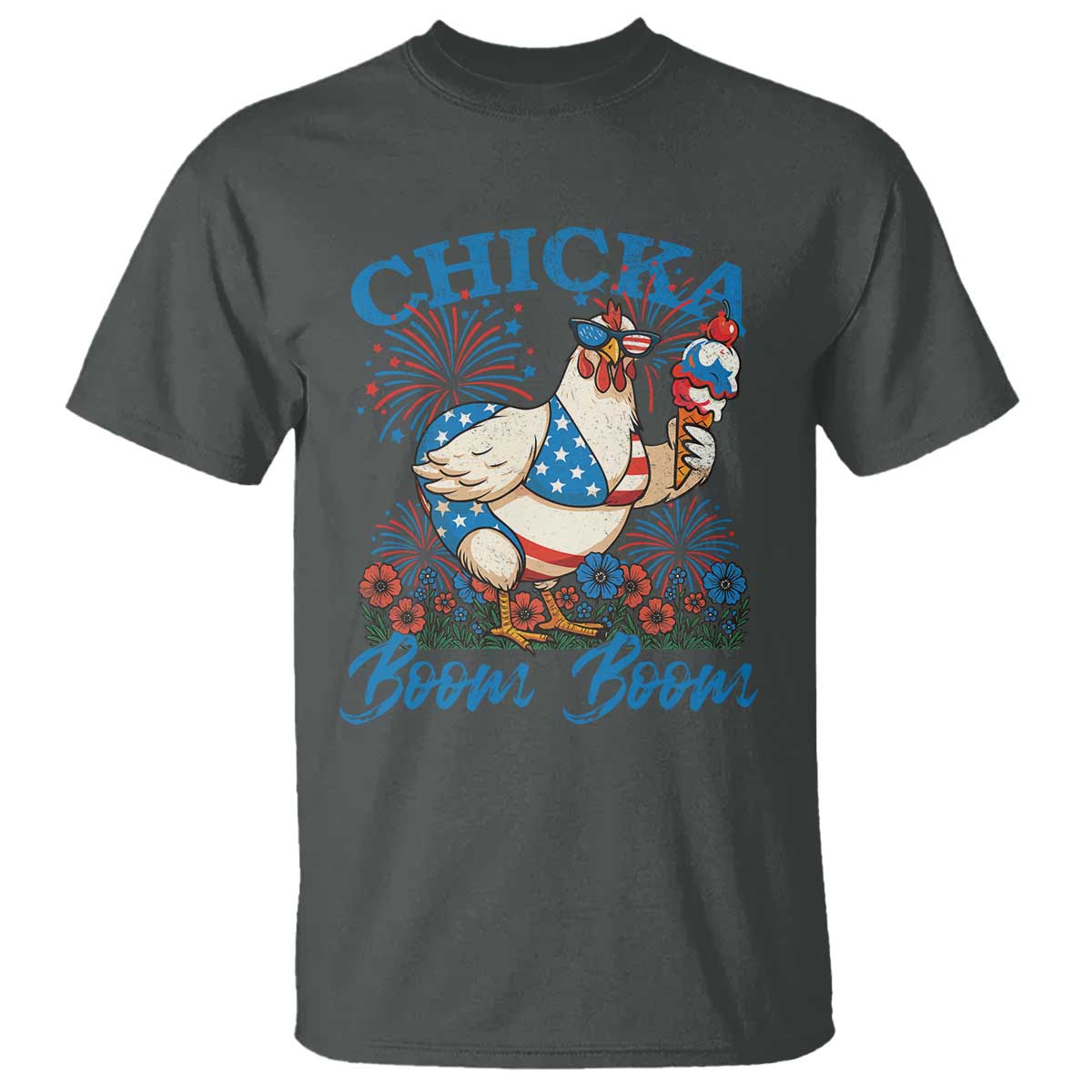 Funny Chicka Boom Boom 4th Of July T Shirt Patriotic Farmers Chicken Lover - Wonder Print Shop