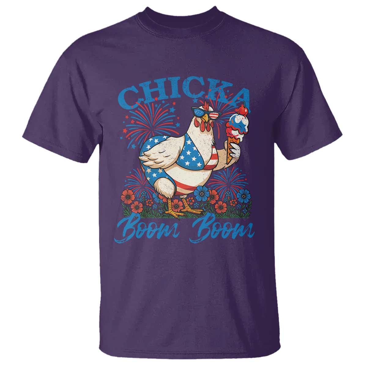 Funny Chicka Boom Boom 4th Of July T Shirt Patriotic Farmers Chicken Lover - Wonder Print Shop