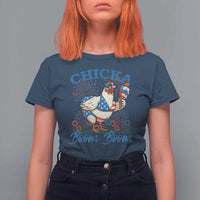 Funny Chicka Boom Boom 4th Of July T Shirt For Women Patriotic Farmers Chicken Lover - Wonder Print Shop