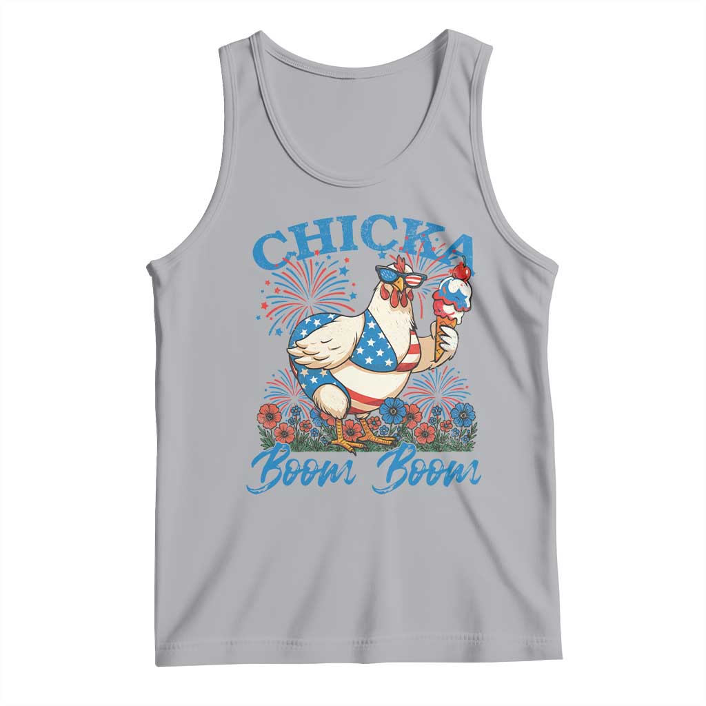 Funny Chicka Boom Boom 4th Of July Tank Top Patriotic Farmers Chicken Lover - Wonder Print Shop