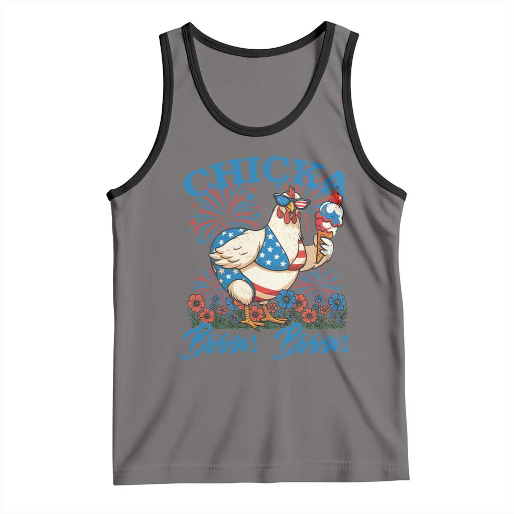 Funny Chicka Boom Boom 4th Of July Tank Top Patriotic Farmers Chicken Lover - Wonder Print Shop