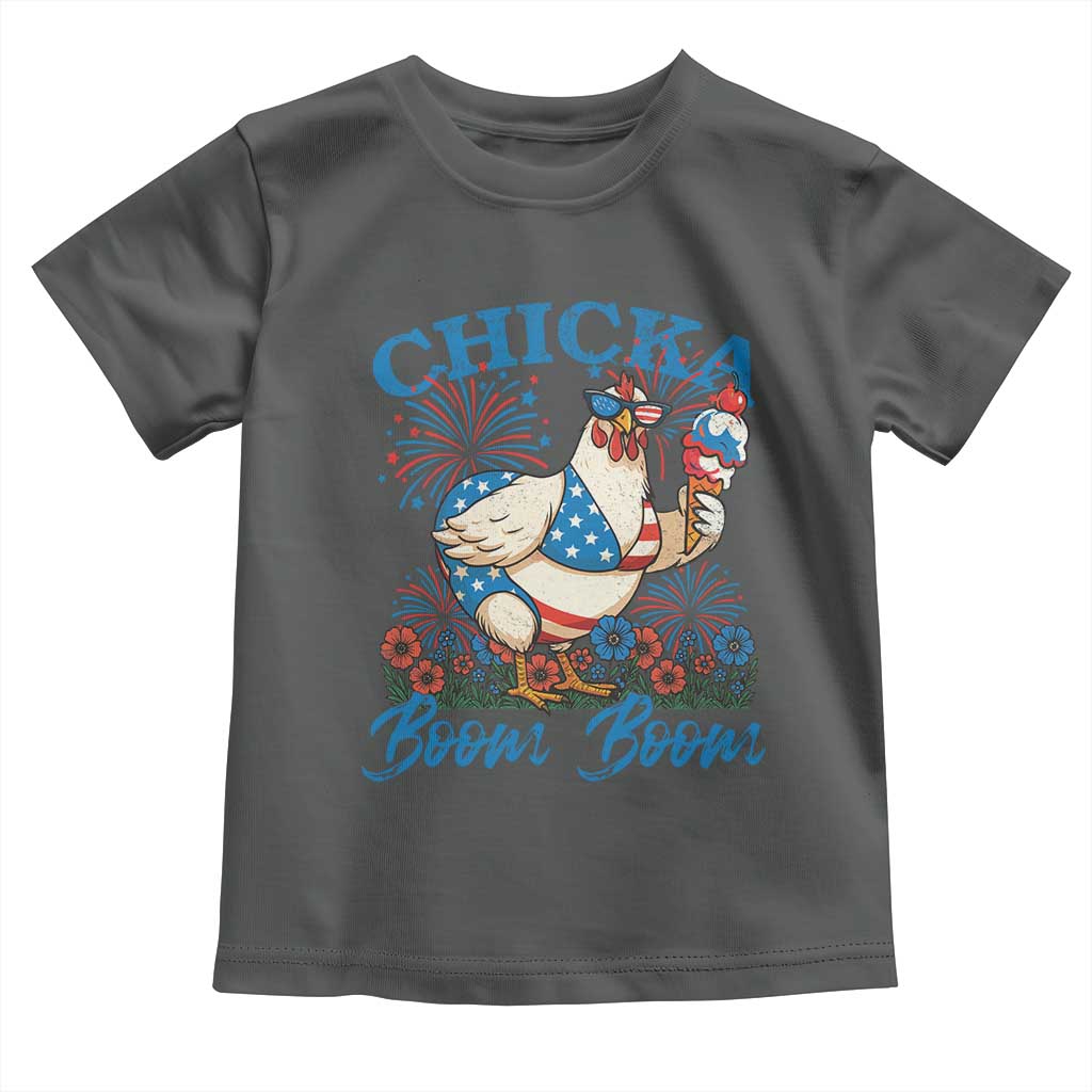 Funny Chicka Boom Boom 4th Of July Toddler T Shirt Patriotic Farmers Chicken Lover - Wonder Print Shop