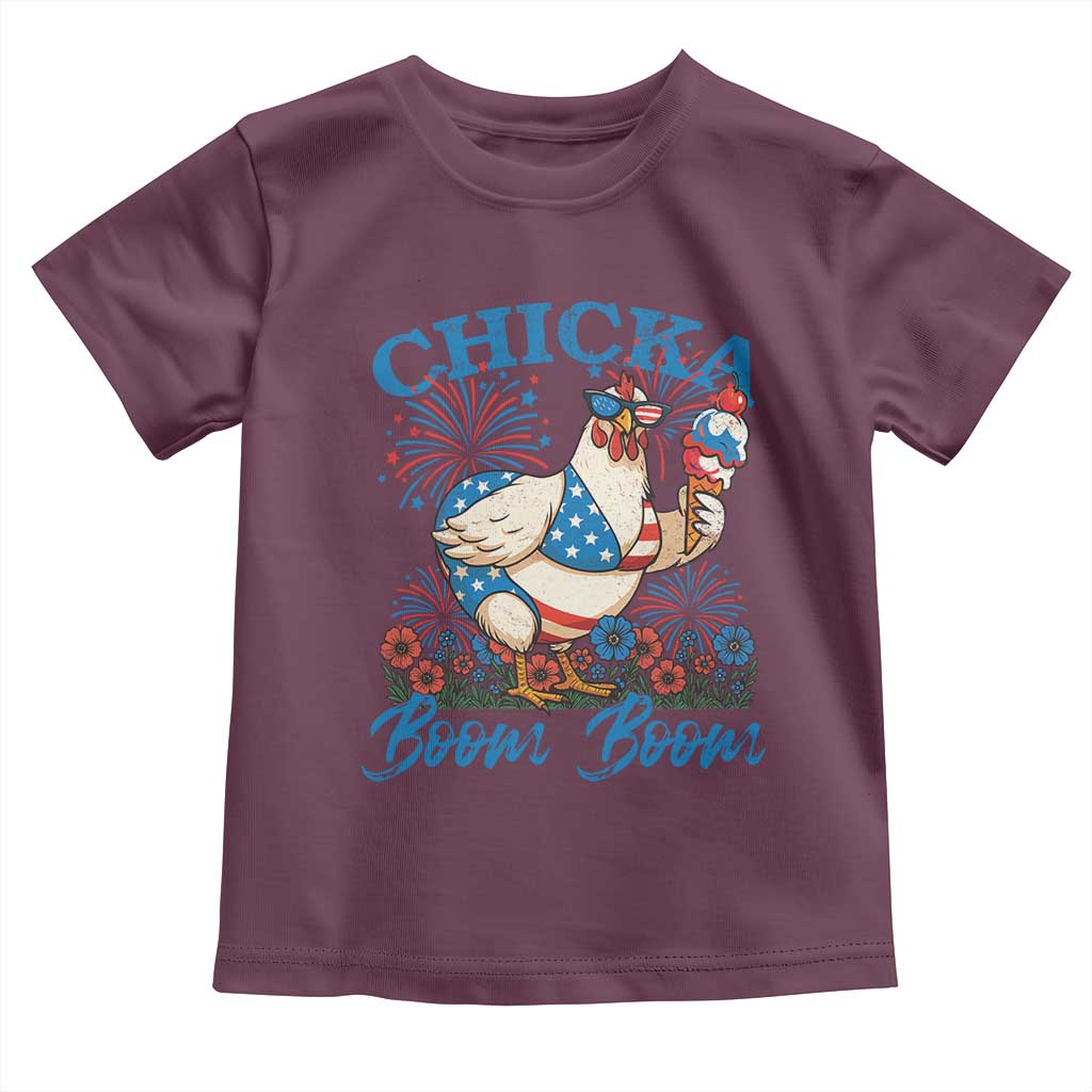 Funny Chicka Boom Boom 4th Of July Toddler T Shirt Patriotic Farmers Chicken Lover - Wonder Print Shop