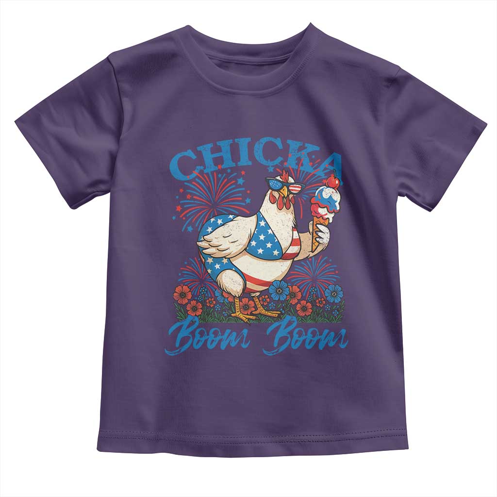 Funny Chicka Boom Boom 4th Of July Toddler T Shirt Patriotic Farmers Chicken Lover - Wonder Print Shop
