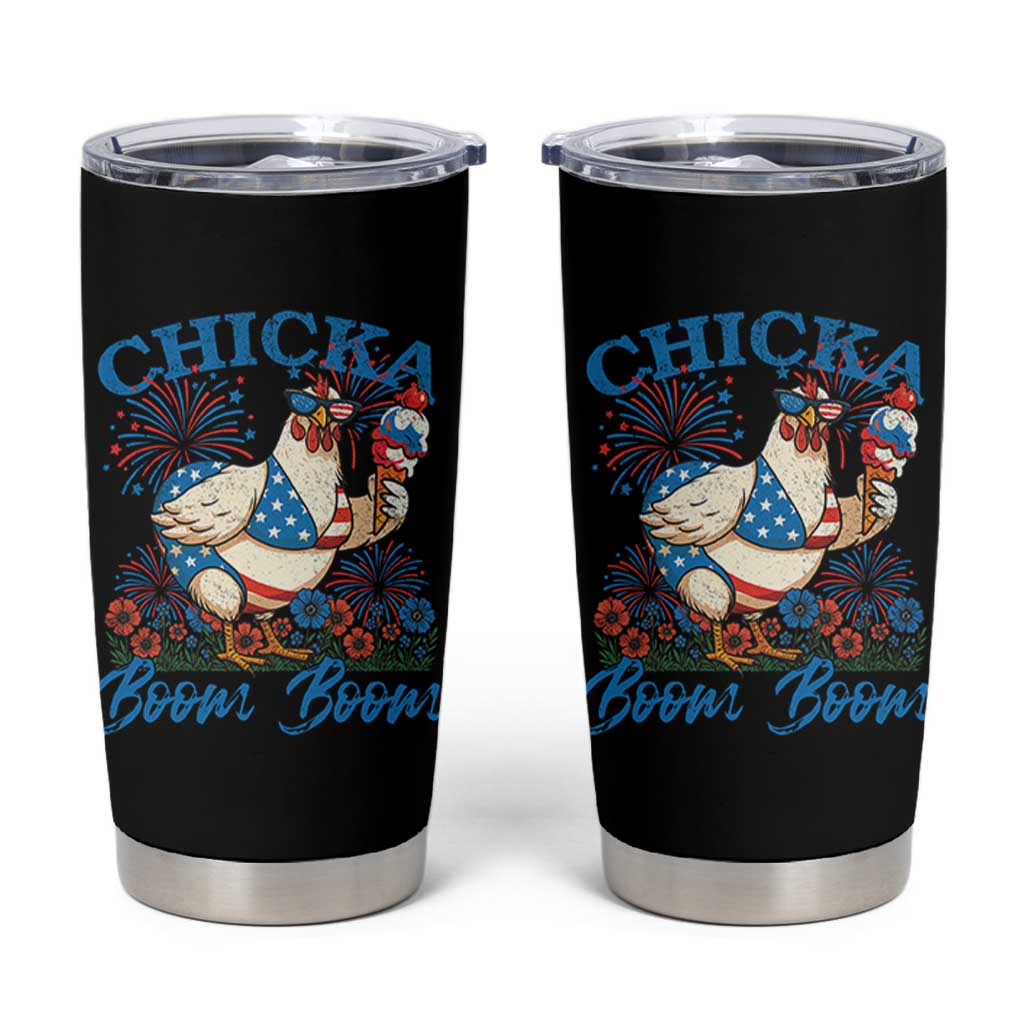 Funny Chicka Boom Boom 4th Of July Tumbler Cup Patriotic Farmers Chicken Lover - Wonder Print Shop