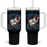 Funny Chicka Boom Boom 4th Of July Tumbler With Handle Patriotic Farmers Chicken Lover - Wonder Print Shop
