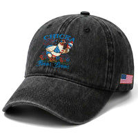 Funny Chicka Boom Boom 4th Of July Washed Cotton Baseball Cap Patriotic Farmers Chicken Lover