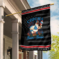 Funny Chicka Boom Boom 4th Of July Garden Flag Patriotic Farmers Chicken Lover