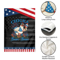 Funny Chicka Boom Boom 4th Of July Garden Flag Patriotic Farmers Chicken Lover