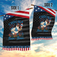 Funny Chicka Boom Boom 4th Of July Garden Flag Patriotic Farmers Chicken Lover