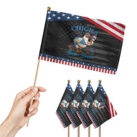 Funny Chicka Boom Boom 4th Of July Patriotic Handheld Flag Patriotic Farmers Chicken Lover