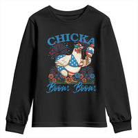 Funny Chicka Boom Boom 4th Of July Youth Sweatshirt Patriotic Farmers Chicken Lover - Wonder Print Shop