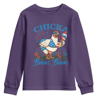 Funny Chicka Boom Boom 4th Of July Youth Sweatshirt Patriotic Farmers Chicken Lover - Wonder Print Shop