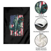 Funny Dinosaur Statue Of Liberty 4th Of July Garden Flag American Flag - Wonder Print Shop