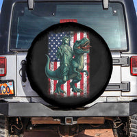 Funny Dinosaur Statue Of Liberty 4th Of July Spare Tire Cover American Flag - Wonder Print Shop