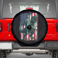 Funny Dinosaur Statue Of Liberty 4th Of July Spare Tire Cover American Flag - Wonder Print Shop