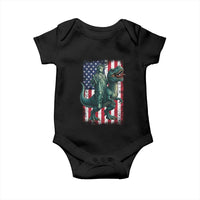 Funny Dinosaur Statue Of Liberty 4th Of July Baby Onesie American Flag - Wonder Print Shop