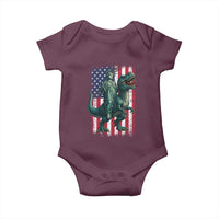 Funny Dinosaur Statue Of Liberty 4th Of July Baby Onesie American Flag - Wonder Print Shop