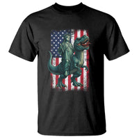 Funny Dinosaur Statue Of Liberty 4th Of July T Shirt American Flag - Wonder Print Shop