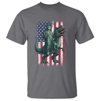 Funny Dinosaur Statue Of Liberty 4th Of July T Shirt American Flag - Wonder Print Shop