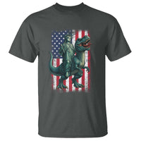 Funny Dinosaur Statue Of Liberty 4th Of July T Shirt American Flag - Wonder Print Shop