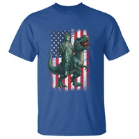 Funny Dinosaur Statue Of Liberty 4th Of July T Shirt American Flag - Wonder Print Shop