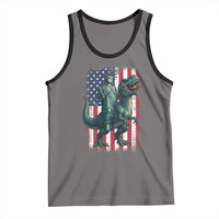 Funny Dinosaur Statue Of Liberty 4th Of July Tank Top American Flag - Wonder Print Shop