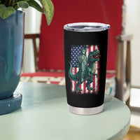 Funny Dinosaur Statue Of Liberty 4th Of July Tumbler Cup American Flag - Wonder Print Shop