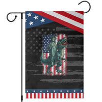 Funny Dinosaur Statue Of Liberty 4th Of July Garden Flag American Flag